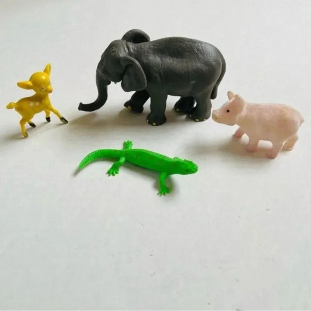 Assorted Animals Elephant Bambie Deer Pink Pig Green Geico Educational Toys